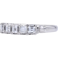 Platinum 900 Five-Stone Diamond Band with Bar Setting - 1.05 Carat Total Diamond Weight