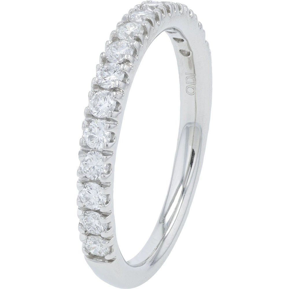 Platinum 950 Diamond Band with Prong-Set Round Brilliant Cut Diamonds - 0.50 Carat Total Diamond Weight