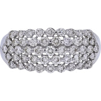 Platinum 950 Diamond Lattice Ring with 1.00 Carat Total Round Diamonds