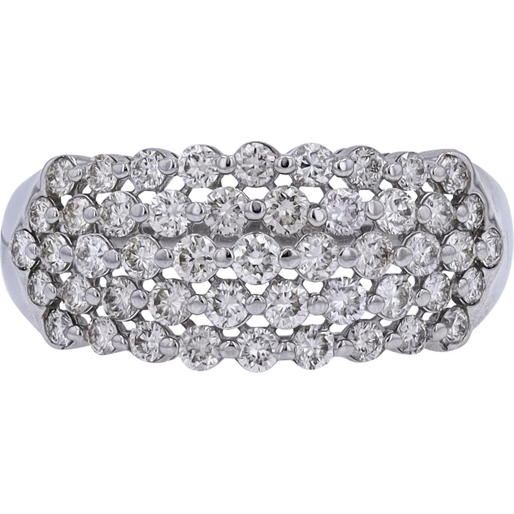 Platinum 950 Diamond Lattice Ring with 1.00 Carat Total Round Diamonds