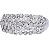 Platinum 950 Diamond Lattice Ring with 1.00 Carat Total Round Diamonds