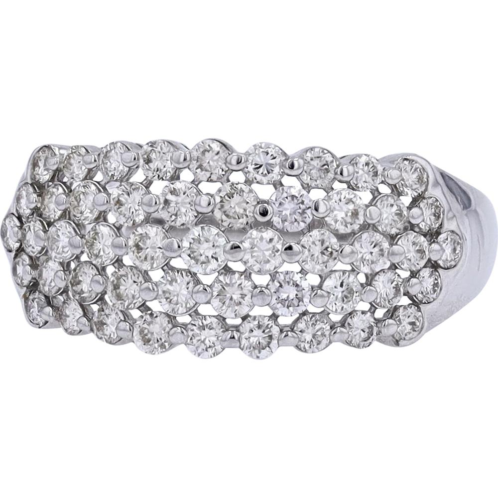 Platinum 950 Diamond Lattice Ring with 1.00 Carat Total Round Diamonds