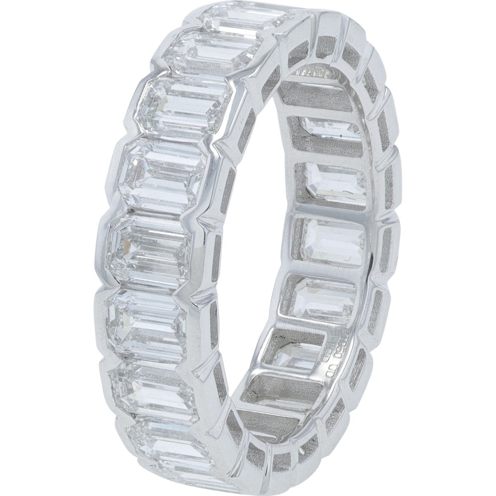 Platinum 950 Eternity Band with Rectangular Lab Grown Diamonds - 4.00 Carat Total Diamond Weight