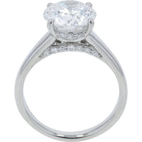 Platinum 950 Hidden Halo Engagement Ring with 3.00 Carat Round Lab-Grown Diamond and 3.25 Carat Total Diamond Weight
