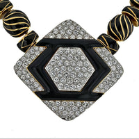 Platinum & 18K Yellow Gold Necklace with 16 Carat Diamond, Black Onyx, and Enamel Accents - David Webb