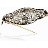 Platinum Antique Openwork Brooch with Round-Cut Diamonds - 3.00 Carats Total Diamond Weight