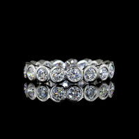Platinum Bezel Set Round Lab Diamond Eternity Band - 1.58 Carat Total Weight E-F Color VS1 Clarity - Covaloro Fine Jewelry