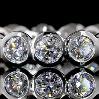 Platinum Bezel Set Round Lab Diamond Eternity Band - 1.58 Carat Total Weight E-F Color VS1 Clarity - Covaloro Fine Jewelry