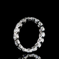Platinum Bezel Set Round Lab Diamond Eternity Band - 1.58 Carat Total Weight E-F Color VS1 Clarity - Covaloro Fine Jewelry