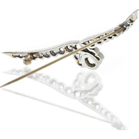 Platinum Brooch with 3.00ctw Antique Old Mine Diamonds and 1.00 Carat Center Stone