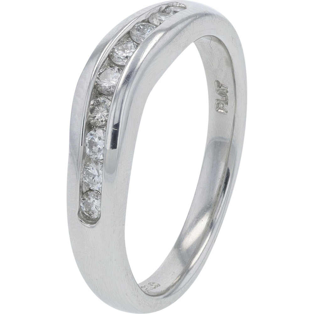 Platinum Channel Set Diamond Band with 0.33 Carat Total Weight Round Diamonds