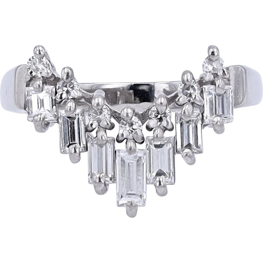 Platinum Curved Baguette Diamond Band - 1.00 Carat Total Diamond Weight