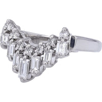 Platinum Curved Baguette Diamond Band - 1.00 Carat Total Diamond Weight