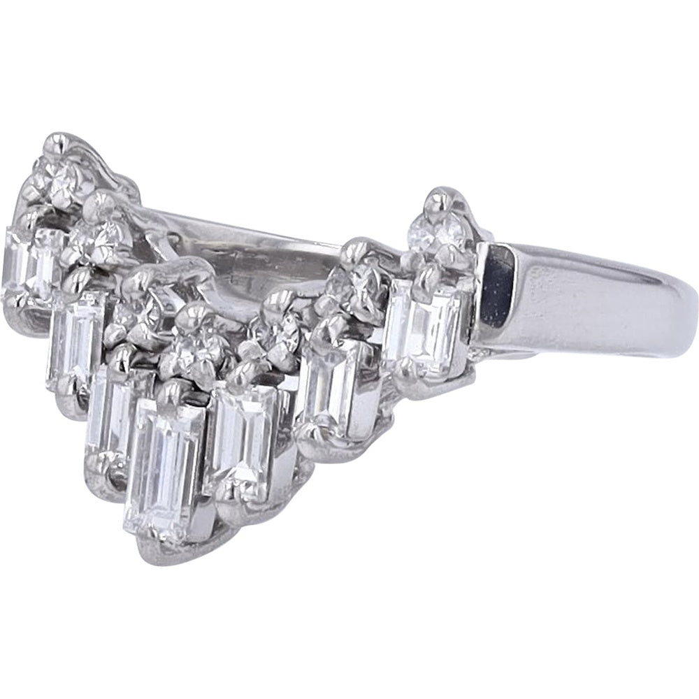 Platinum Curved Baguette Diamond Band - 1.00 Carat Total Diamond Weight