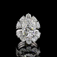 Platinum Cushion Cut Halo Diamond Ring with 8.05 Carat Center and 12.66 Total Carat Weight - IGI Certified E-F VVS2 Lab Grown Diamonds - Covaloro Fine Jewelry