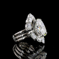 Platinum Cushion Cut Halo Diamond Ring with 8.05 Carat Center and 12.66 Total Carat Weight - IGI Certified E-F VVS2 Lab Grown Diamonds - Covaloro Fine Jewelry