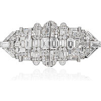 Platinum Deco Diamond Vintage Brooch - Timeless Elegance