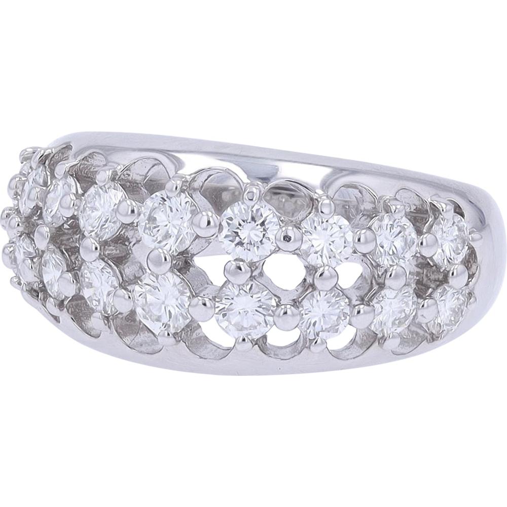 Platinum Diamond Band Ring with 1.15 Carat Total Diamond Weight