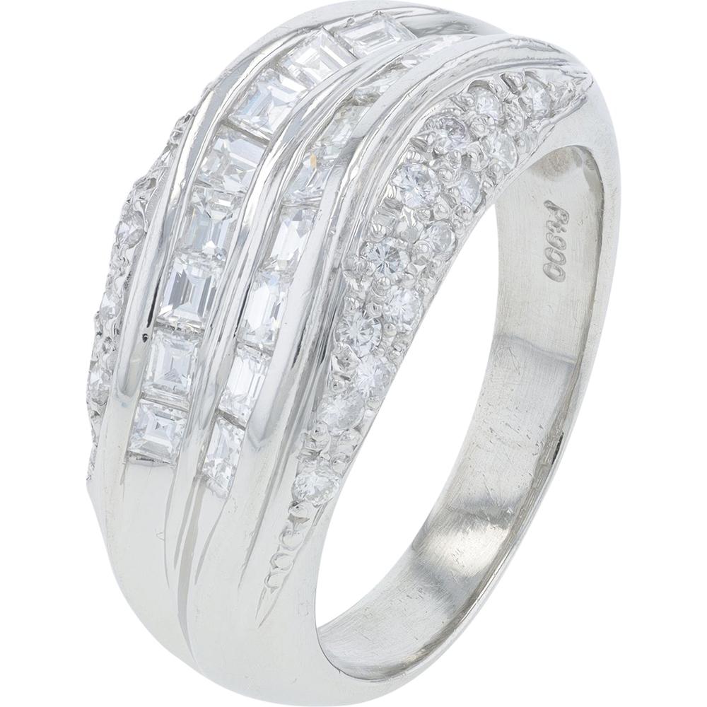 Platinum Diamond Band with 1.00 Carat Total Carat Weight of Brilliant Diamonds