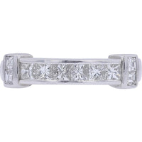 Platinum Diamond Band with 1.03 Carat Total Weight Radiant Diamonds