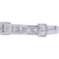 Platinum Diamond Band with 1.03 Carat Total Weight Radiant Diamonds