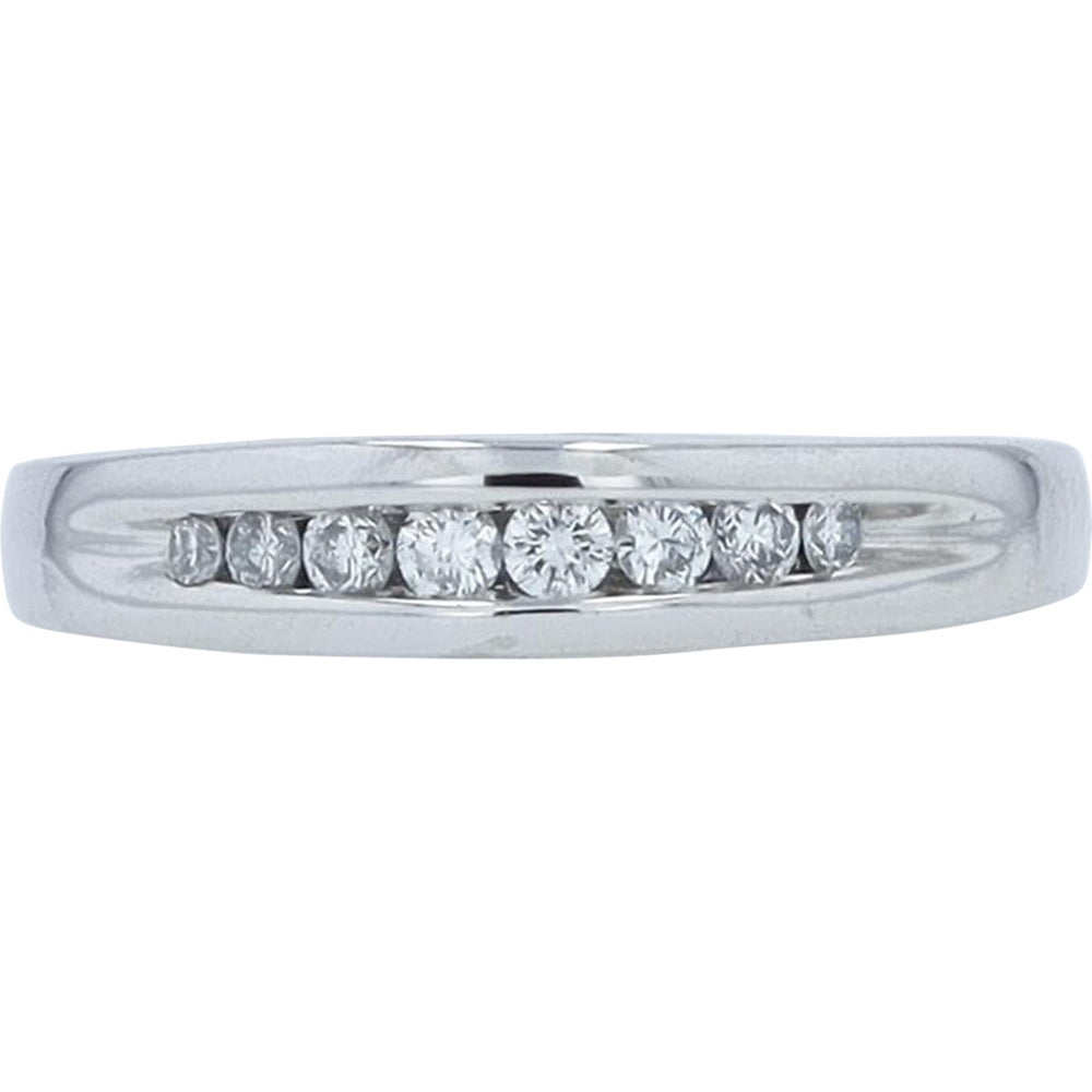 Platinum Diamond Band with Channel-Set Round Brilliant Diamonds - 0.25 Carat Total Diamond Weight