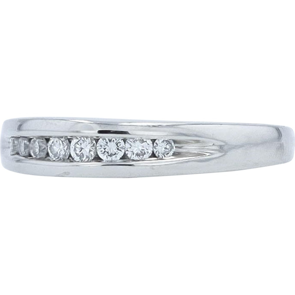 Platinum Diamond Band with Channel-Set Round Brilliant Diamonds - 0.25 Carat Total Diamond Weight