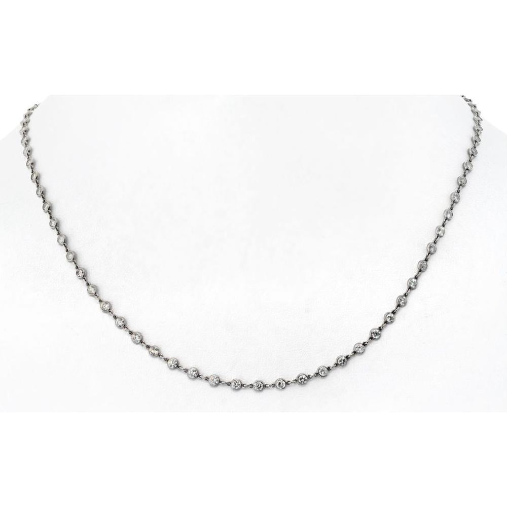 Platinum Diamond By The Yard Necklace - 5.79 Carats Total Diamond Weight