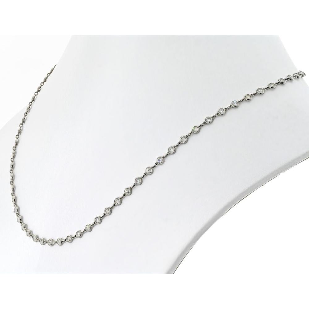 Platinum Diamond By The Yard Necklace - 5.79 Carats Total Diamond Weight