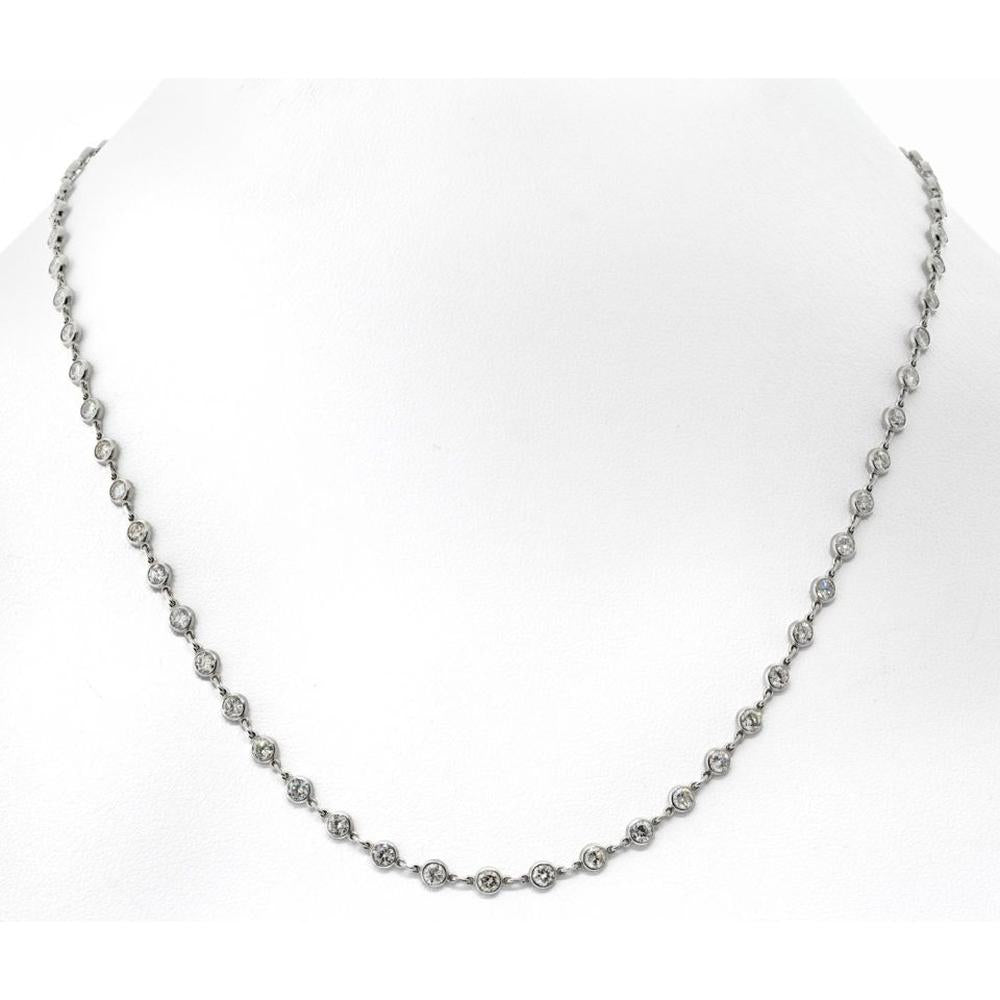 Platinum Diamond By The Yard Necklace with 6.11 Carats Total Diamond Weight