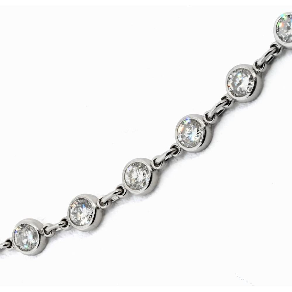 Platinum Diamond By The Yard Necklace with 6.11 Carats Total Diamond Weight