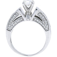 Platinum Diamond Engagement Ring - 1.75 Carat Total Diamond Weight