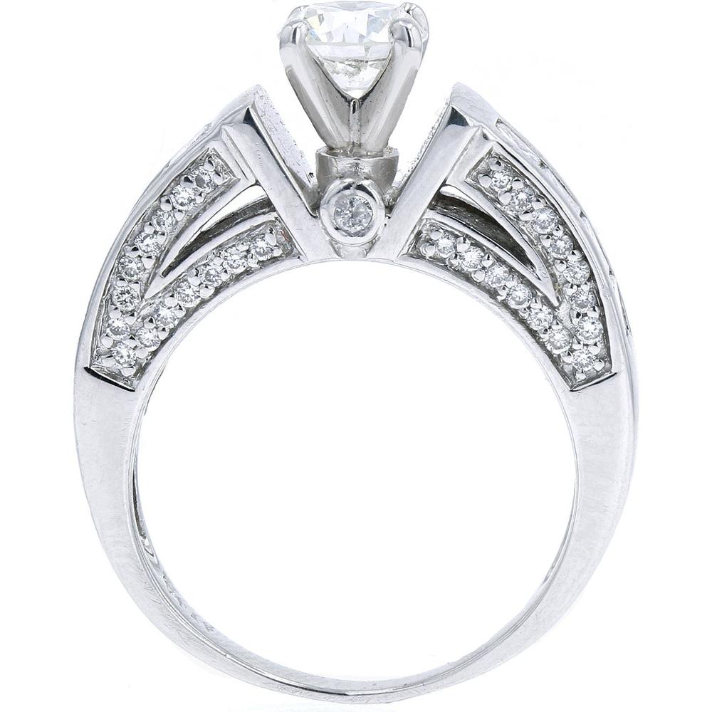 Platinum Diamond Engagement Ring - 1.75 Carat Total Diamond Weight