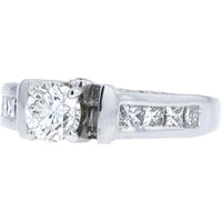 Platinum Diamond Engagement Ring - 1.75 Carat Total Diamond Weight