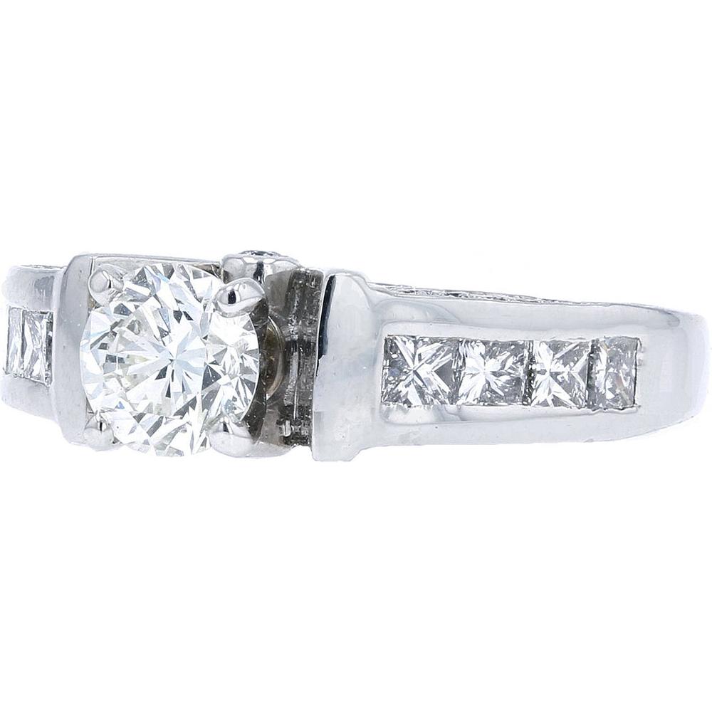 Platinum Diamond Engagement Ring - 1.75 Carat Total Diamond Weight