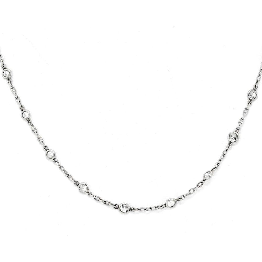 Platinum Diamond Necklace with 2.85 Carats Total Diamond Weight - 20 Inches