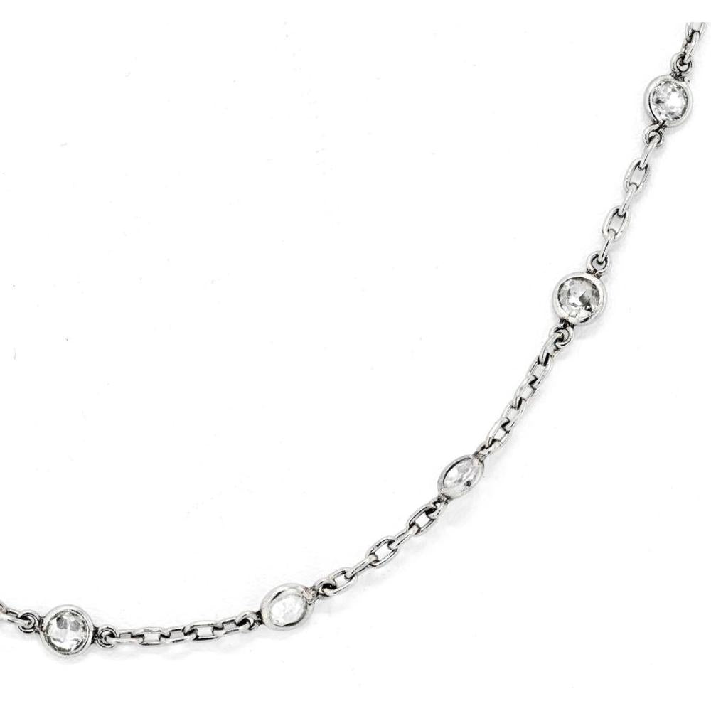 Platinum Diamond Necklace with 2.85 Carats Total Diamond Weight - 20 Inches