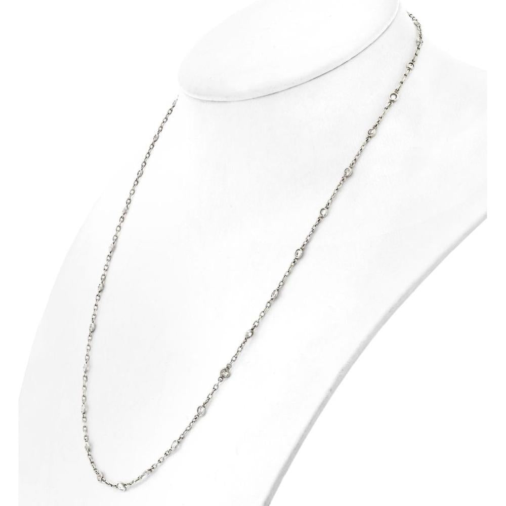 Platinum Diamond Necklace with 2.85 Carats Total Diamond Weight - 20 Inches