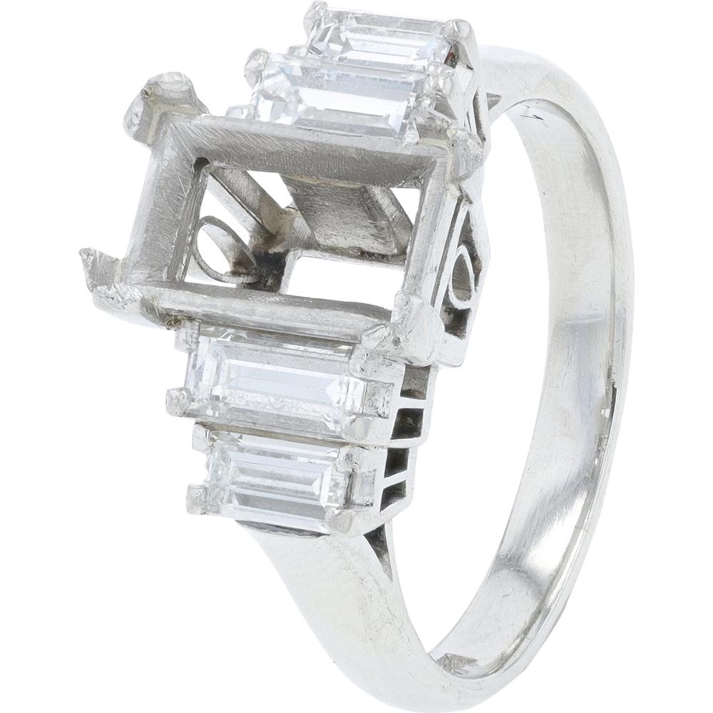 Platinum Diamond Semi-Mount Engagement Ring - 0.94 Carats Total Diamond Weight