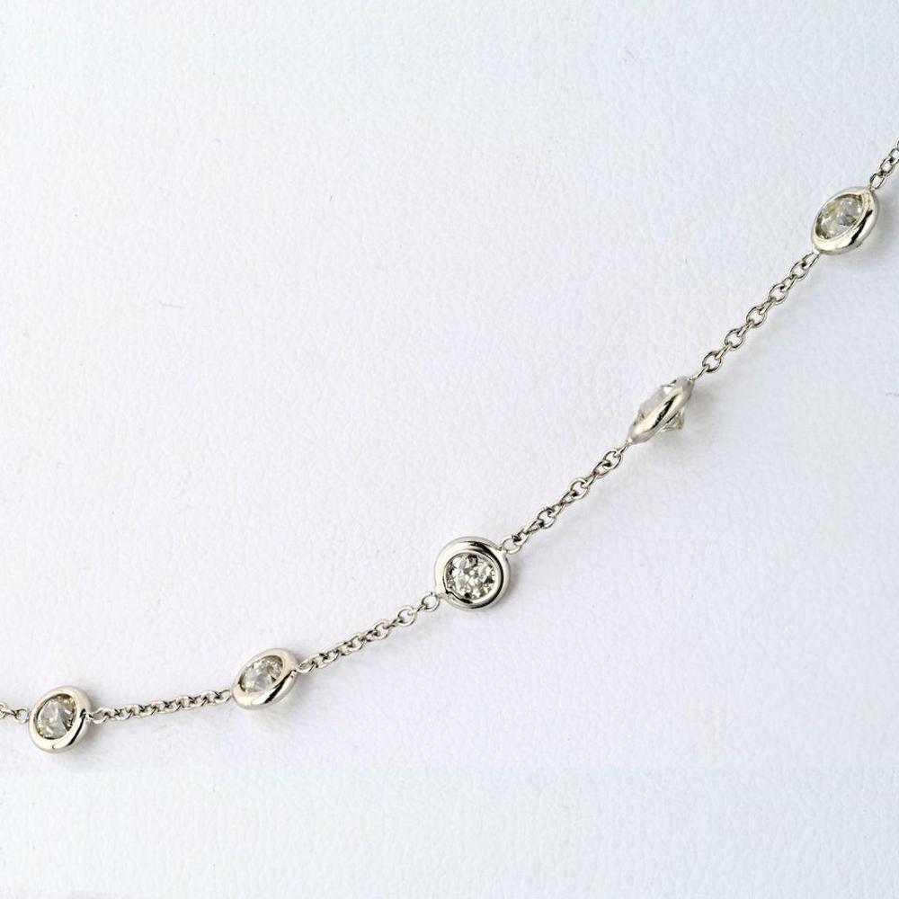 Platinum Diamond Station Necklace - 3.9 Carats Total Diamond Weight