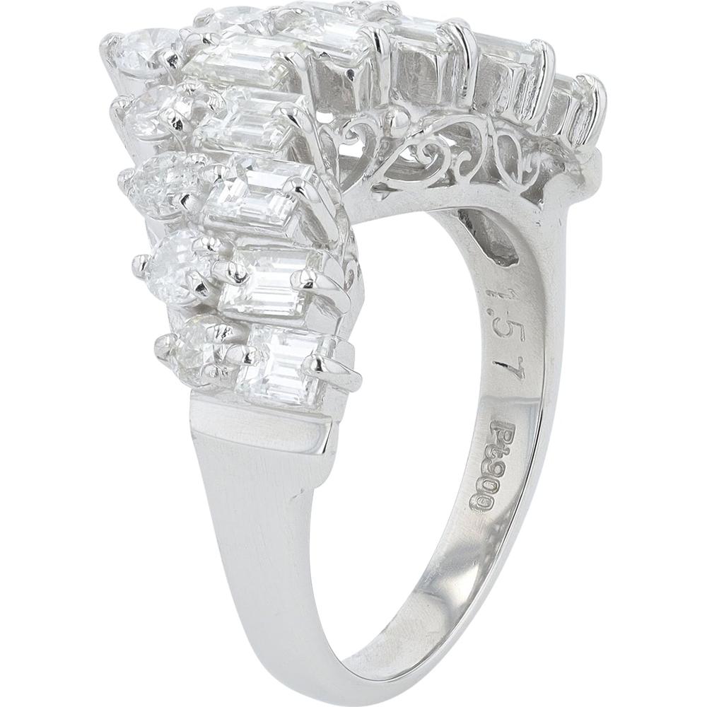 Platinum Diamond Wrap Band with Milgrain Detail - 1.57 Carat Total Diamond Weight