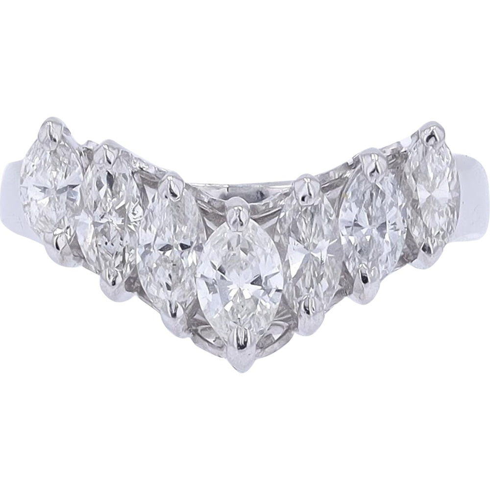 Platinum Diamond Wrap Ring with Prong-Set Brilliant Diamonds - 1.01 Carat Total Diamond Weight