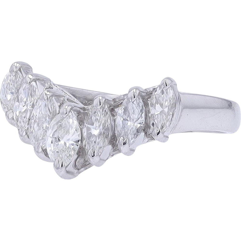 Platinum Diamond Wrap Ring with Prong-Set Brilliant Diamonds - 1.01 Carat Total Diamond Weight
