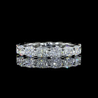Platinum East-West Cushion Cut Lab Diamond Eternity Band - 3.04 Carat Total Diamond Weight, 15 Stones E-F Color VS Clarity - Covaloro Fine Jewelry