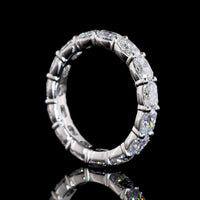 Platinum East-West Cushion Cut Lab Diamond Eternity Band - 3.04 Carat Total Diamond Weight, 15 Stones E-F Color VS Clarity - Covaloro Fine Jewelry