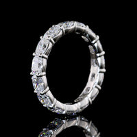 Platinum East-West Cushion Cut Lab Diamond Eternity Band - 3.04 Carat Total Diamond Weight, 15 Stones E-F Color VS Clarity - Covaloro Fine Jewelry