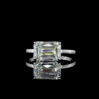 Platinum East-West Emerald Cut Lab Diamond Solitaire Ring - 3.06 Carat E VVS2 IGI Certified - Covaloro Fine Jewelry
