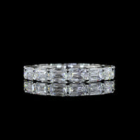 Platinum East-West Eternity Band with 15 Prong Set Radiant Modified Lab Diamonds - 3.24 Carats Total Diamond Weight - Covaloro Fine Jewelry