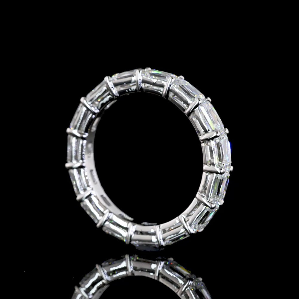 Platinum East-West Eternity Band with 15 Prong Set Radiant Modified Lab Diamonds - 3.24 Carats Total Diamond Weight - Covaloro Fine Jewelry
