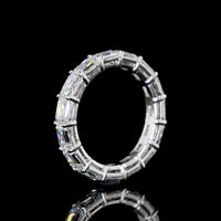 Platinum East-West Eternity Band with 15 Prong Set Radiant Modified Lab Diamonds - 3.24 Carats Total Diamond Weight - Covaloro Fine Jewelry